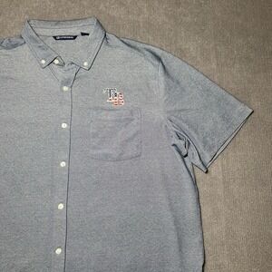 Tampa Bay‎ Rays Button Up Shirt Mens XL Blue Baseball MLB Florida